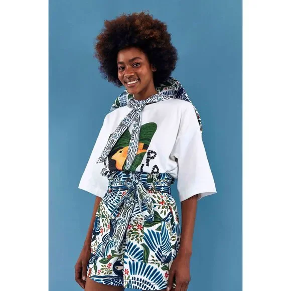 Farm Rio Off White Macaw Flight Shorts - Picture 1 of 1